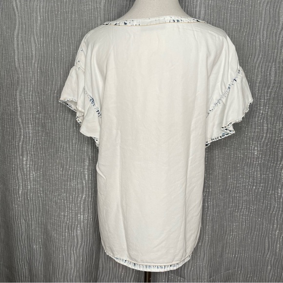 DKNY whitewash chambray popover top - Picture 2 of 6